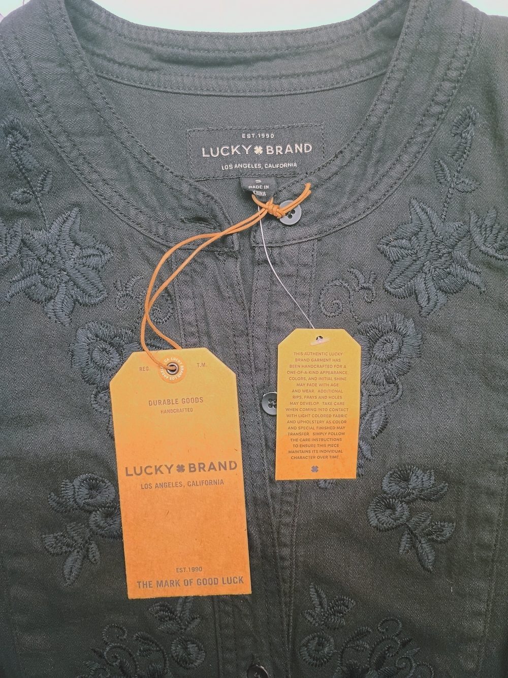 Lucky Brand Women's Black Button-Front Tunic Dress - Picture 4 of 7